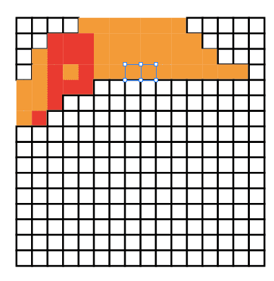 正方形を選択して色を変えています