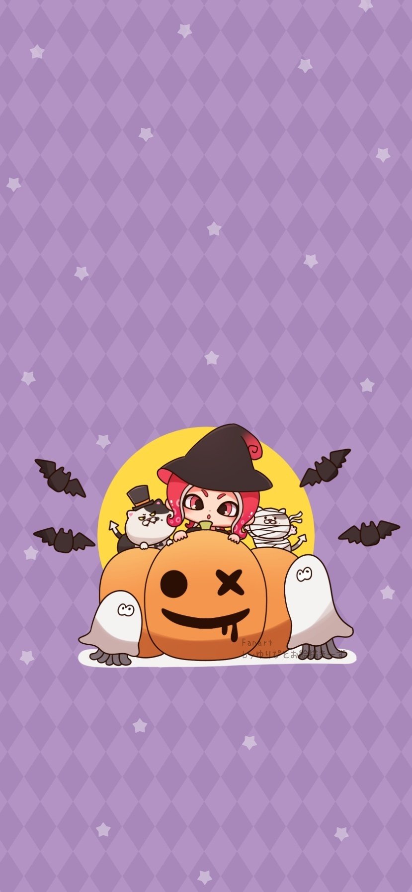 スプラハロウィンイラスト描いてみた スマホ壁紙配布します ゆりぴとお絵描きーず Note