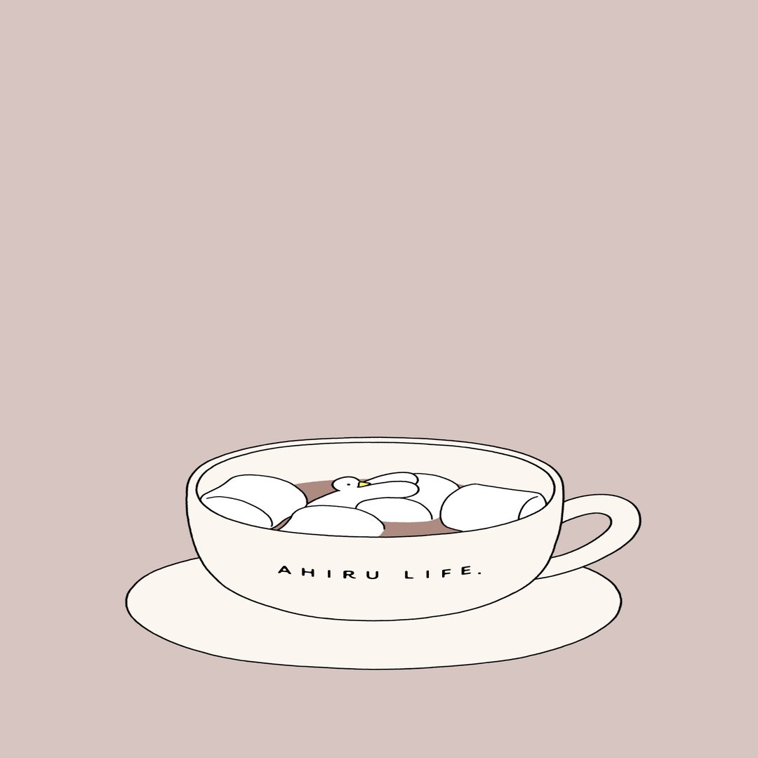 配布 スマホ用壁紙 マシュマロドリンク Ahiru Life アヒルライフ Note