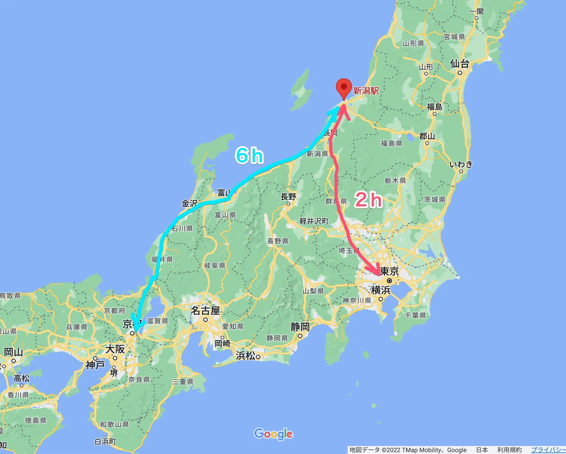 東京 から 新潟
