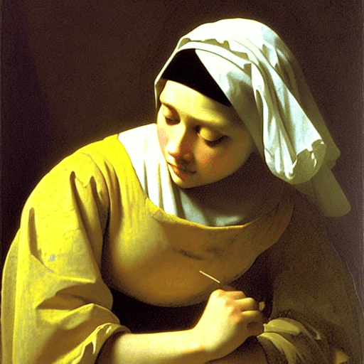 牛乳を注ぐ女の休息/ヨハネスフェルメール（Rest of Milkmaid