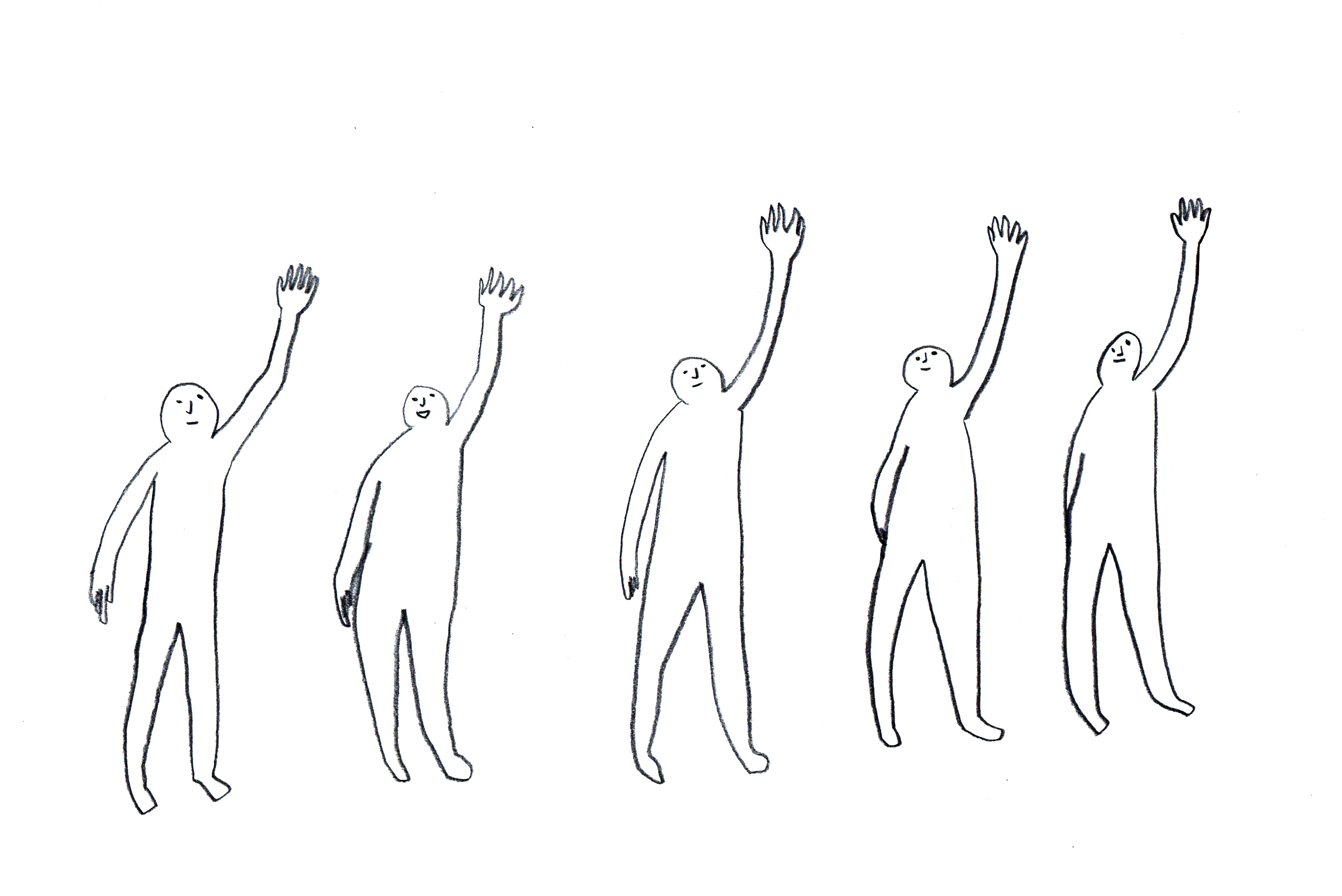 5人で手を振るイラスト まこ Note 5人で手を振るイラスト まこ Note