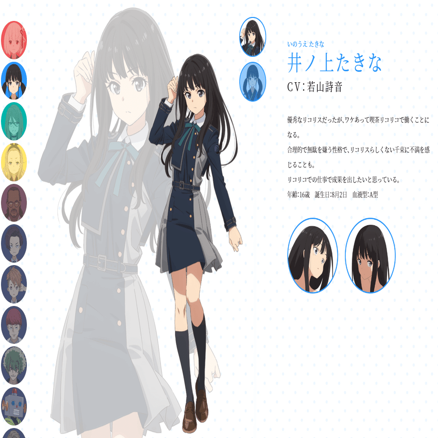 リコリスリコイル (リコリコ ) キャラファイングラフ 錦木ちさと 井上