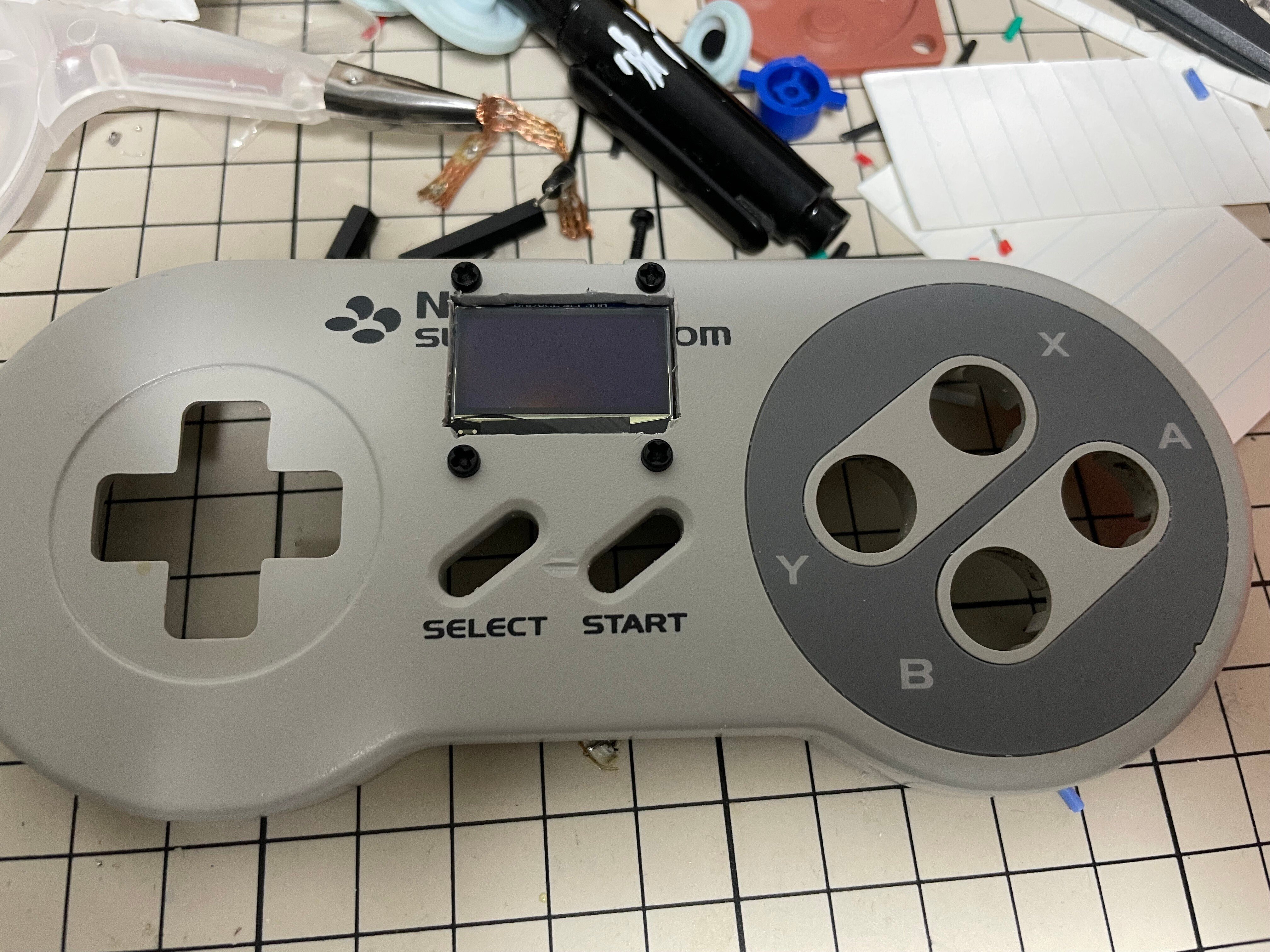 スーファミコントローラの内部にpico fighting boardを仕込んだ