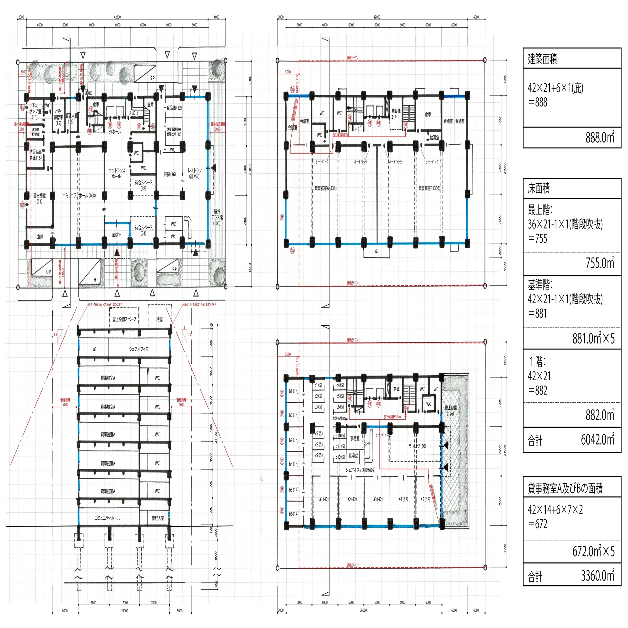 2022年一級建築士製図試験 本試験課題エスキスと感想｜kenchikutantei