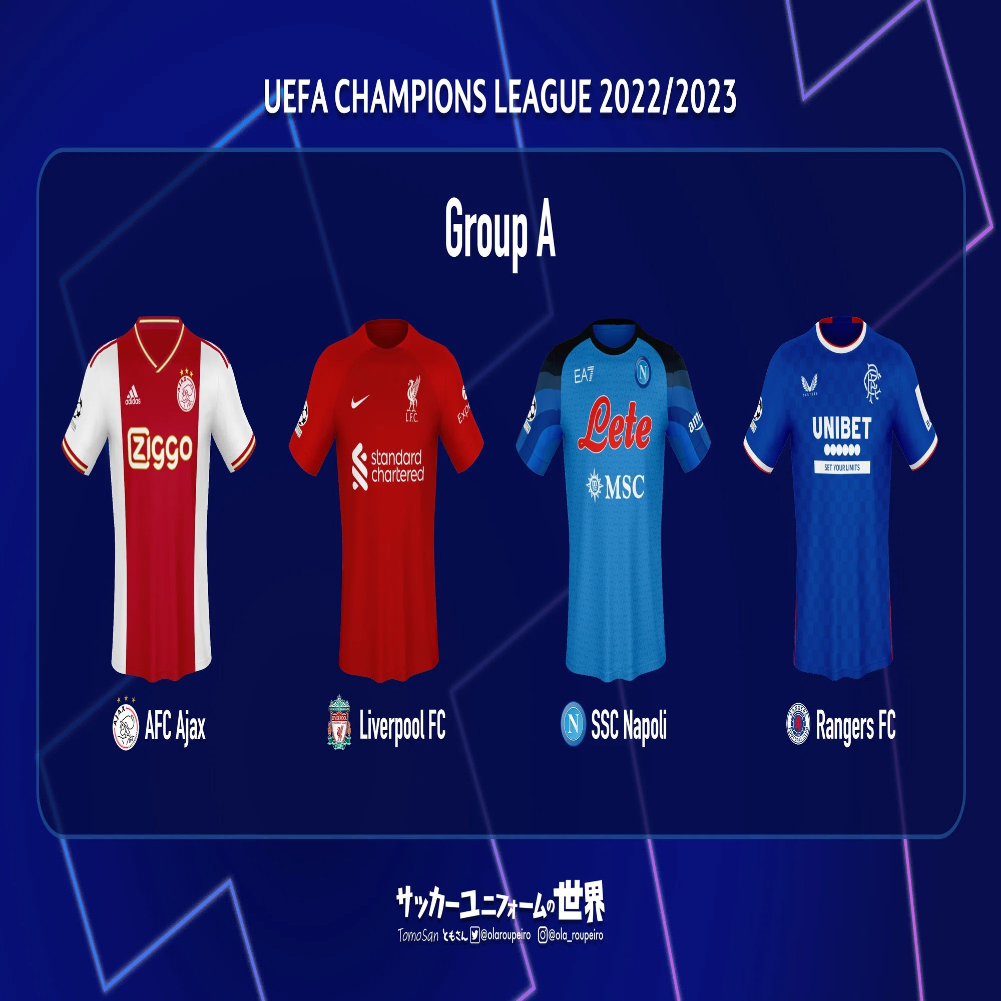 ユニフォームでみるUEFAチャンピオンズリーグ 2022/2023｜ともさん