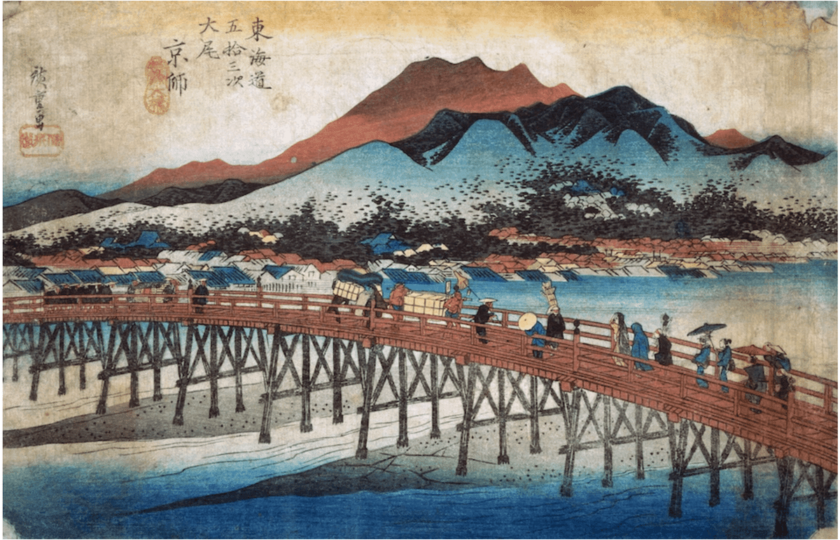 【絶品】東海道五十三次絵画　風情たっぷり５３の宿+江戸日本橋+京三条大橋計５５枚 絶品】東海道五十三次絵画 風情たっぷり53の宿+江戸日本橋+