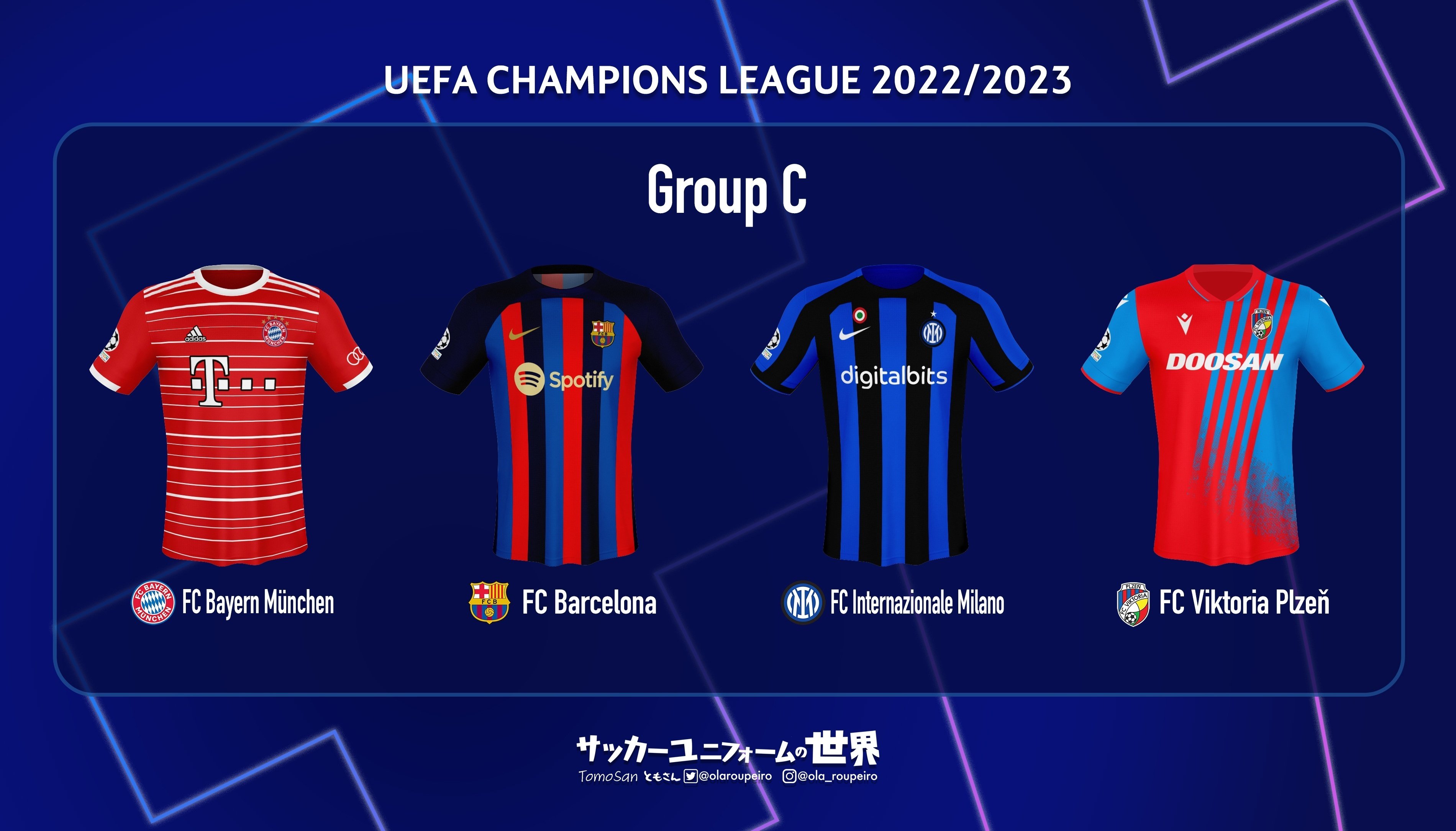 ユニフォームでみるUEFAチャンピオンズリーグ 2022/2023｜ともさん
