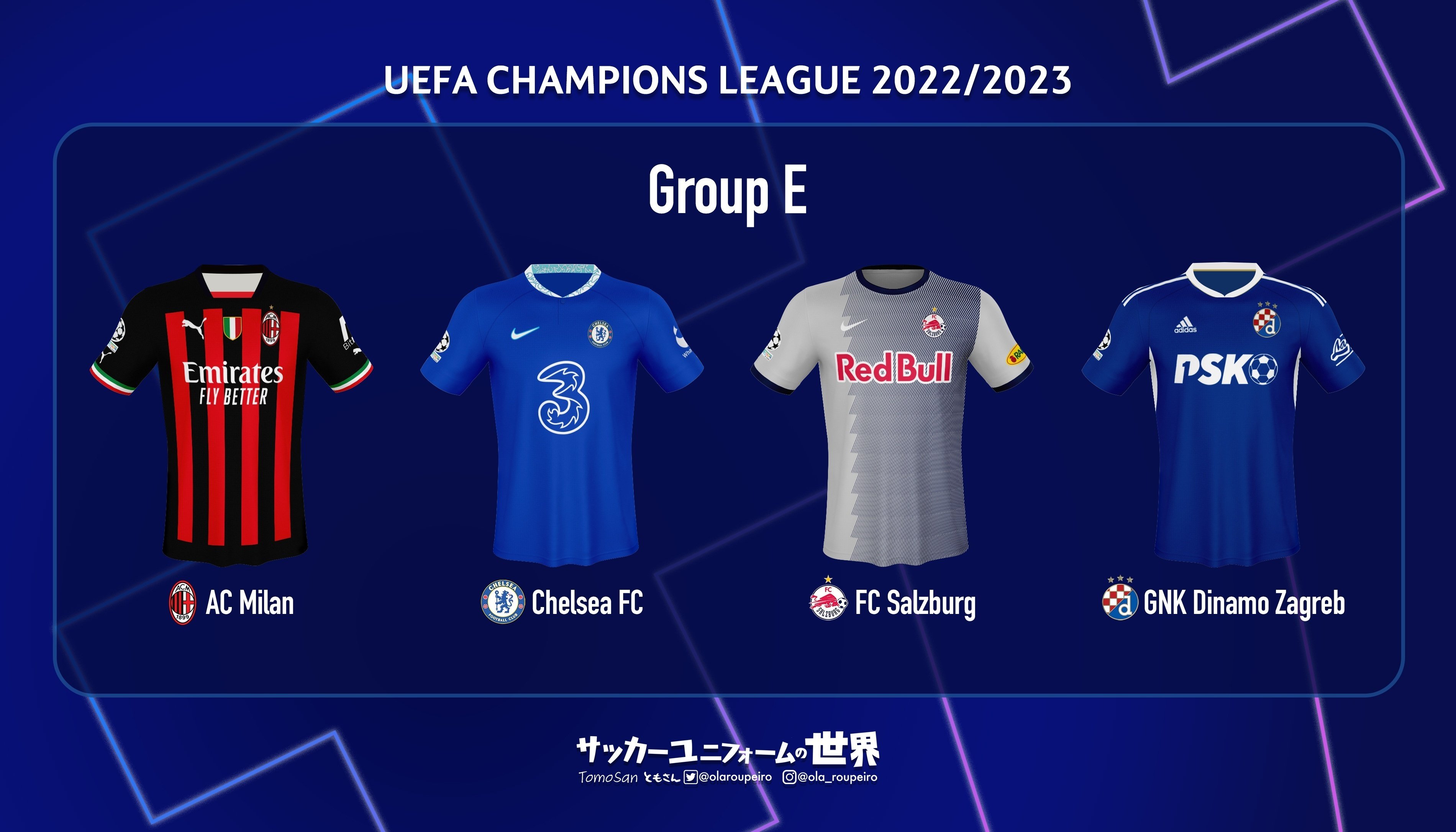 ユニフォームでみるUEFAチャンピオンズリーグ 2022/2023｜ともさん