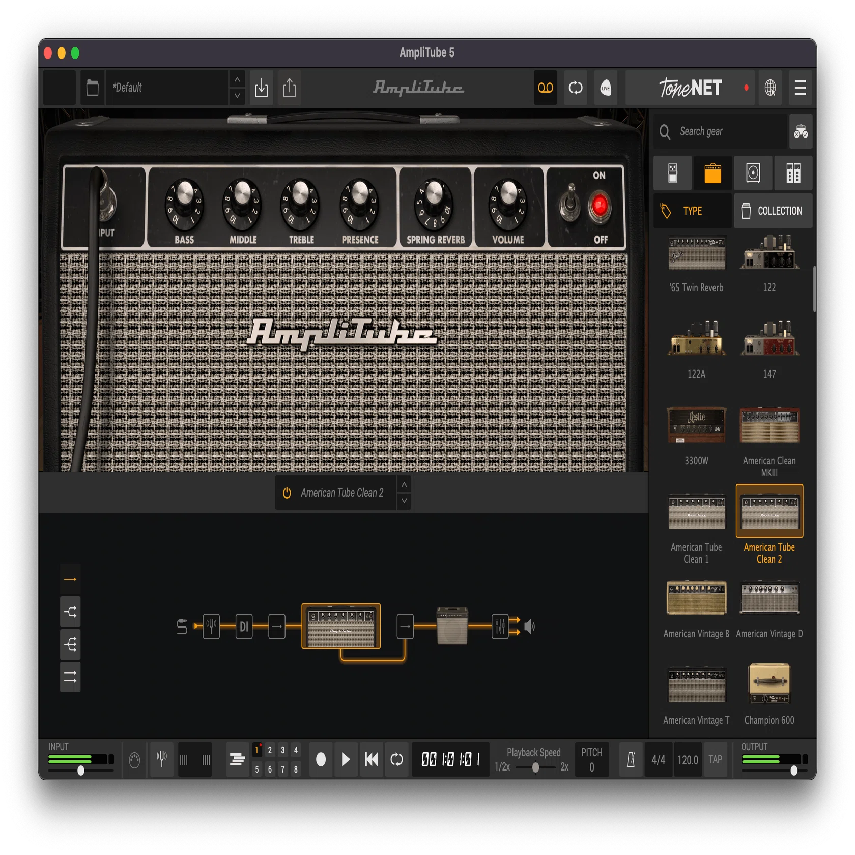 AmpliTubeでの基本的な音の作り方(ウォームなクリーントーン編