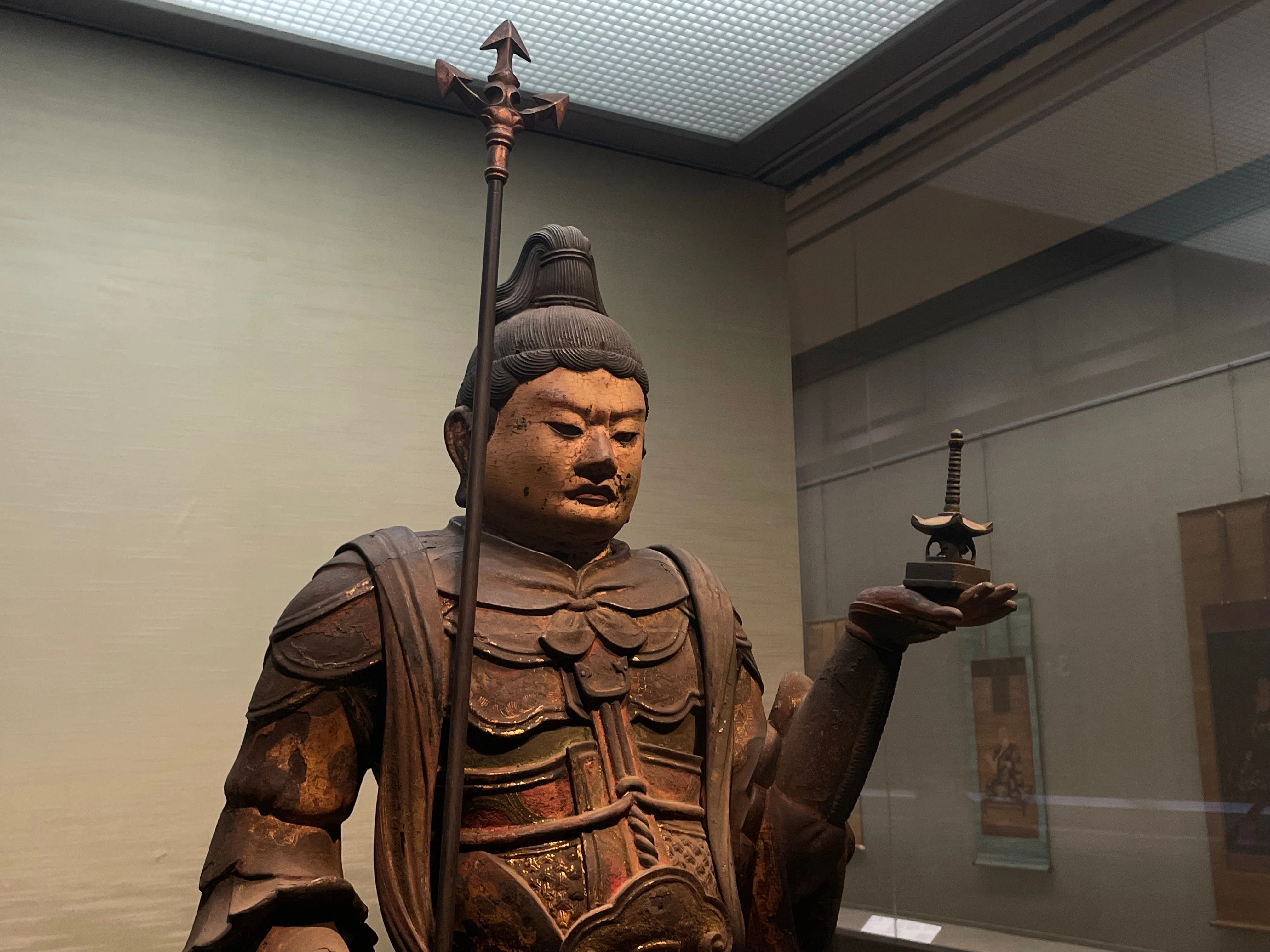 室町 江戸初期 毘沙門天 多聞天 木彫 仏像 千】時代・毘沙門天像 江戸時代 仏像 毘沙門天像 江戸時代 仏像 港区立