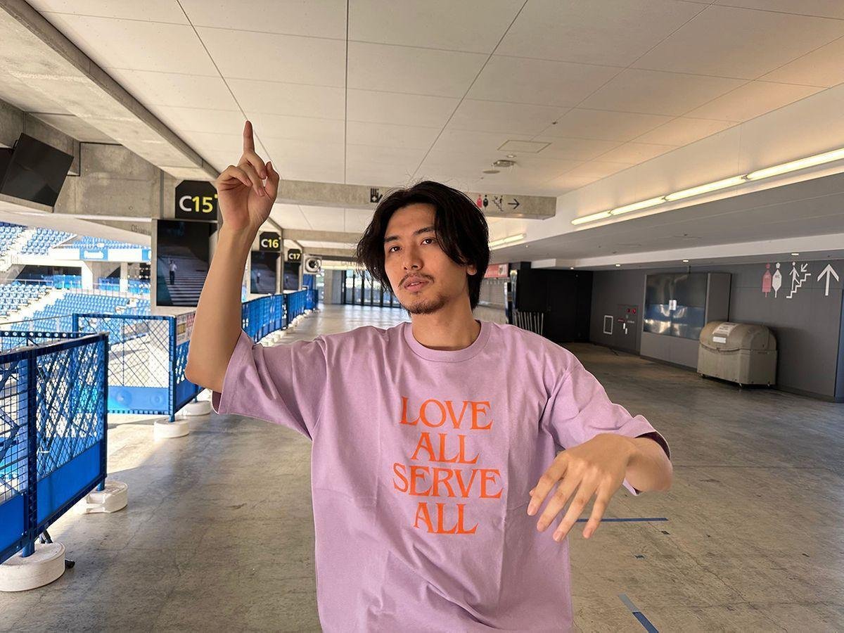 藤井風 LOVE ALL SERVE ALL ロンT ダメージ Lサイズ-