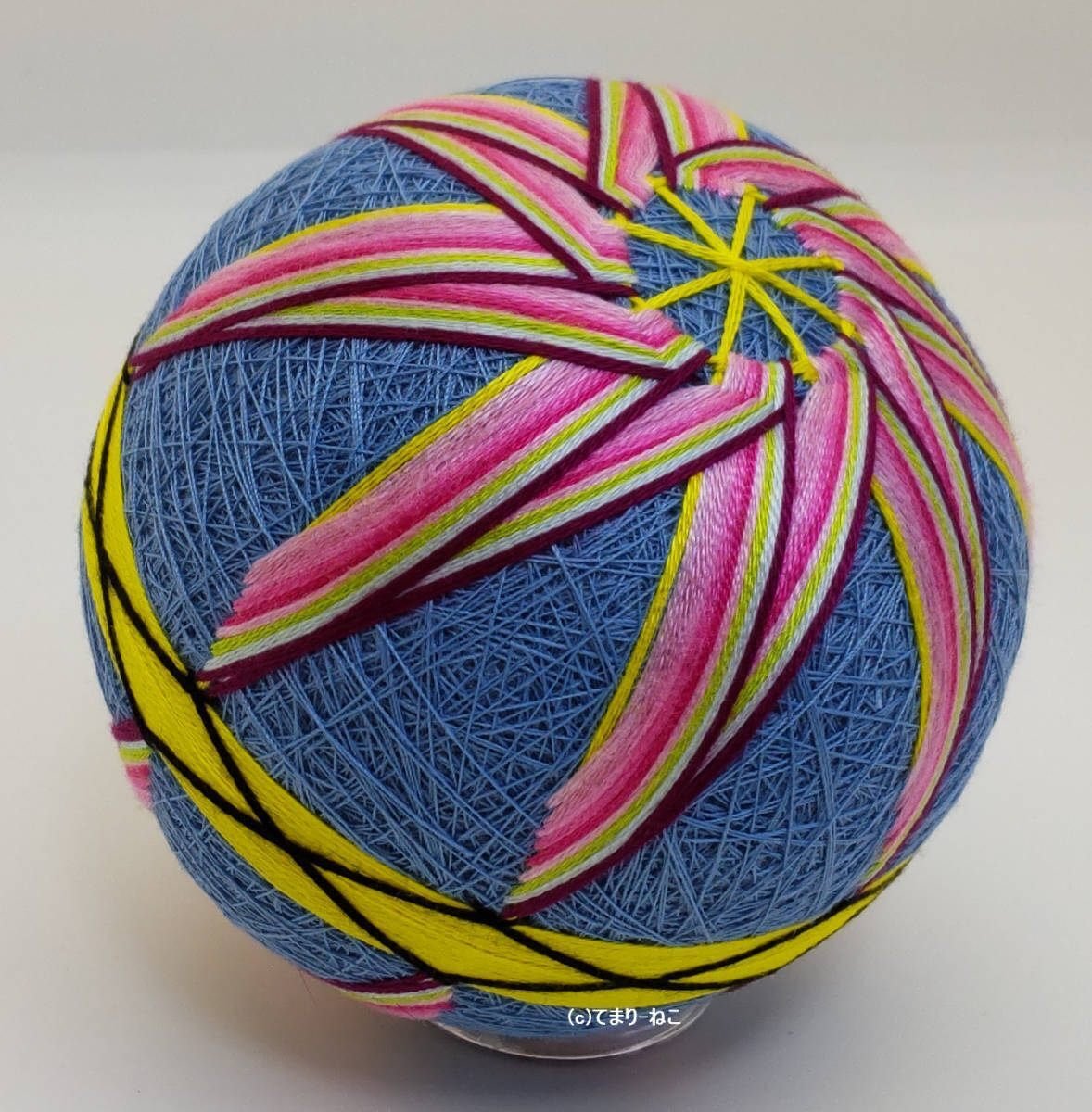 手毬 手鞠 てまり 童と七夕 蛍　風車No.187 177 手まり「風車菊」の作り方｜てまり-ねこ