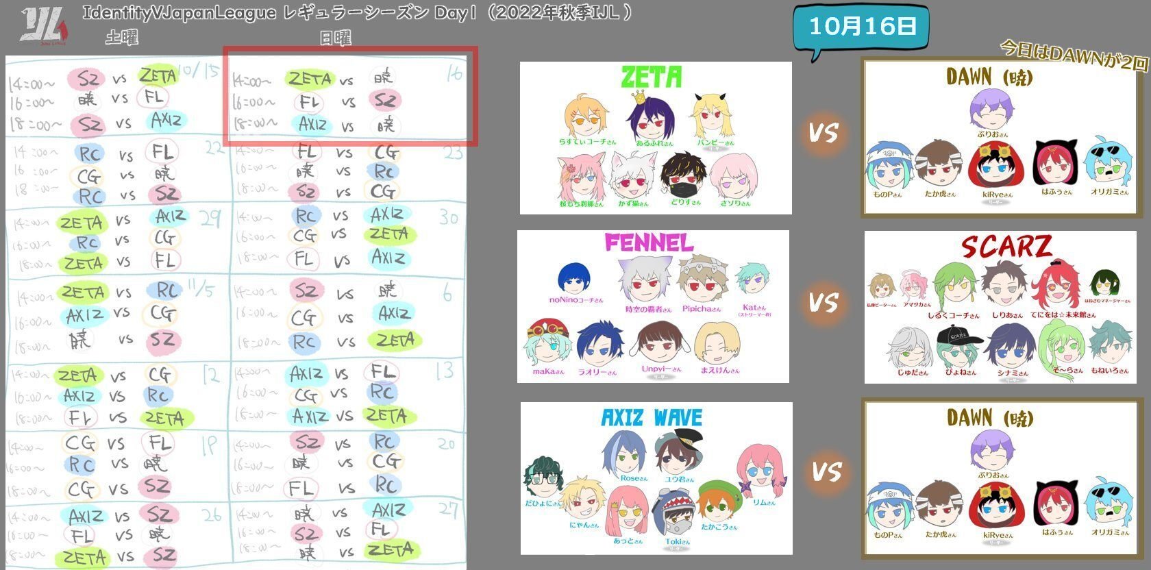 IJL・10月16日まとめ｜れんたろ3・手書き切り抜き