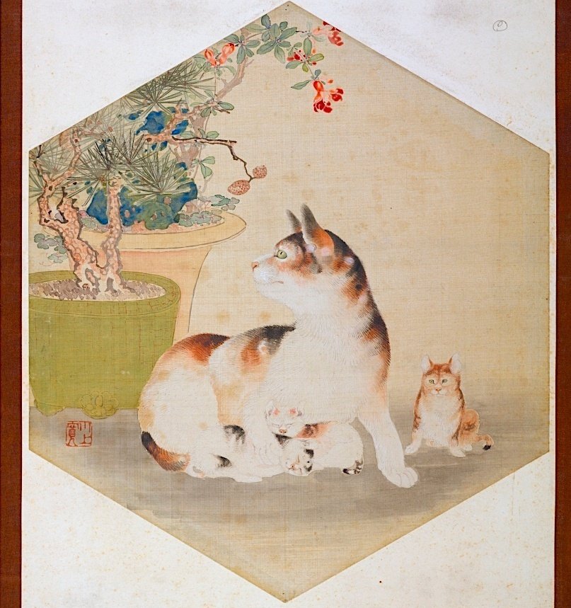 tw様予約①絵画「猫の背中に何かある〜日本の夏の風物詩