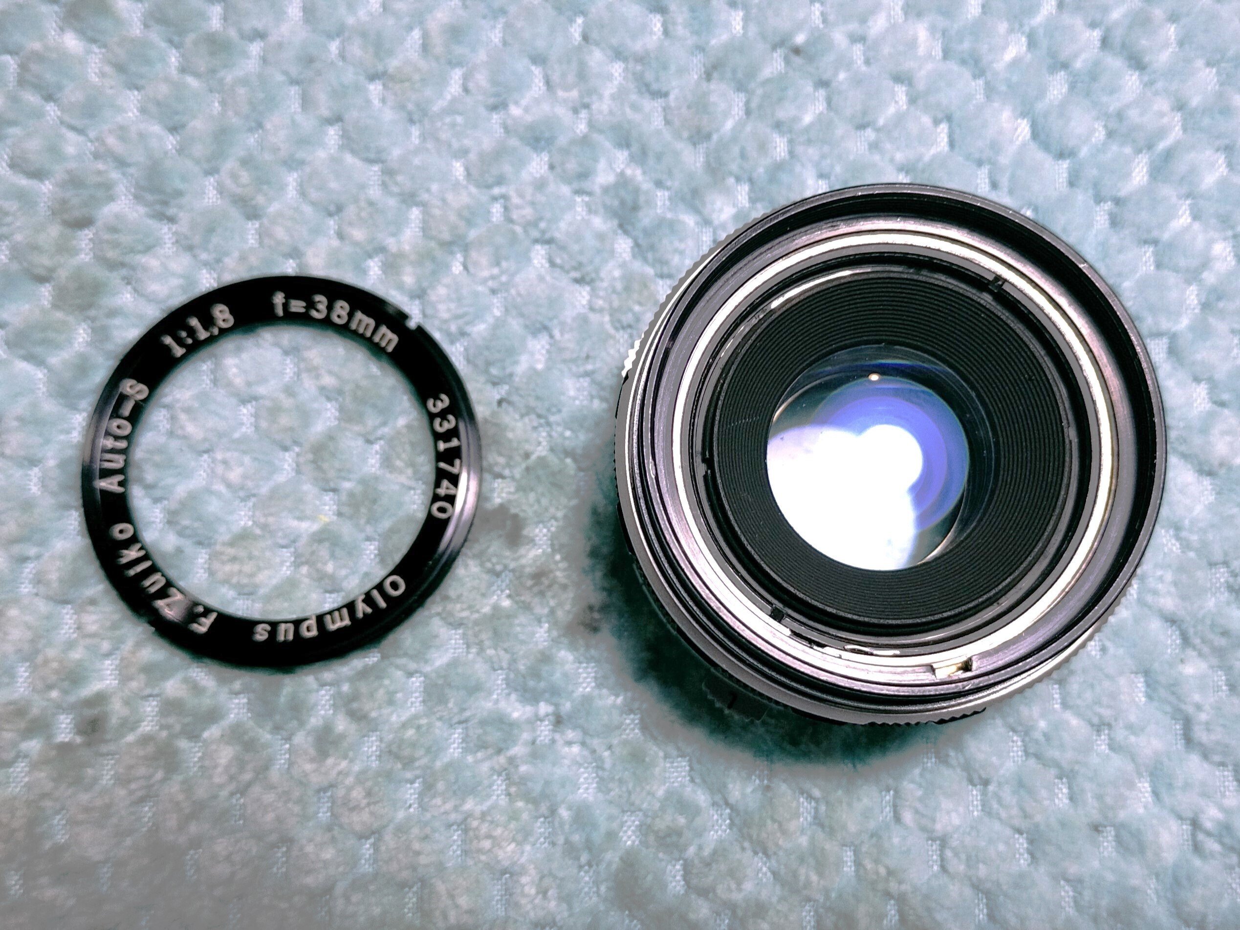 Olympus F.Zuiko 38mm F/1.8 ペンF用レンズの分解|フィルム Olympus F.Zuiko 38mm F/1.8 ペンF用レンズの分解|フィルム