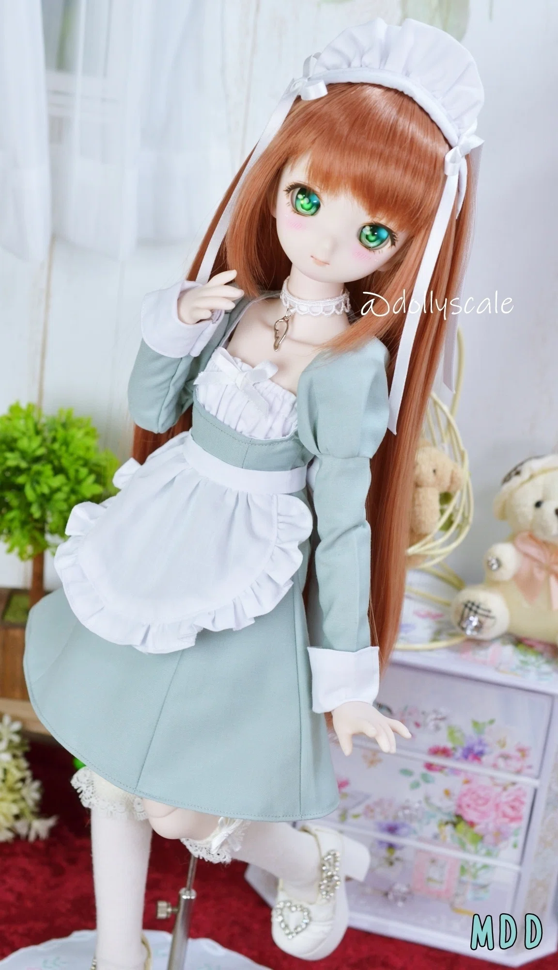 Frilled Salon Apron Pattern [40, 45cm Soft Vinyl]｜ドーリースケール