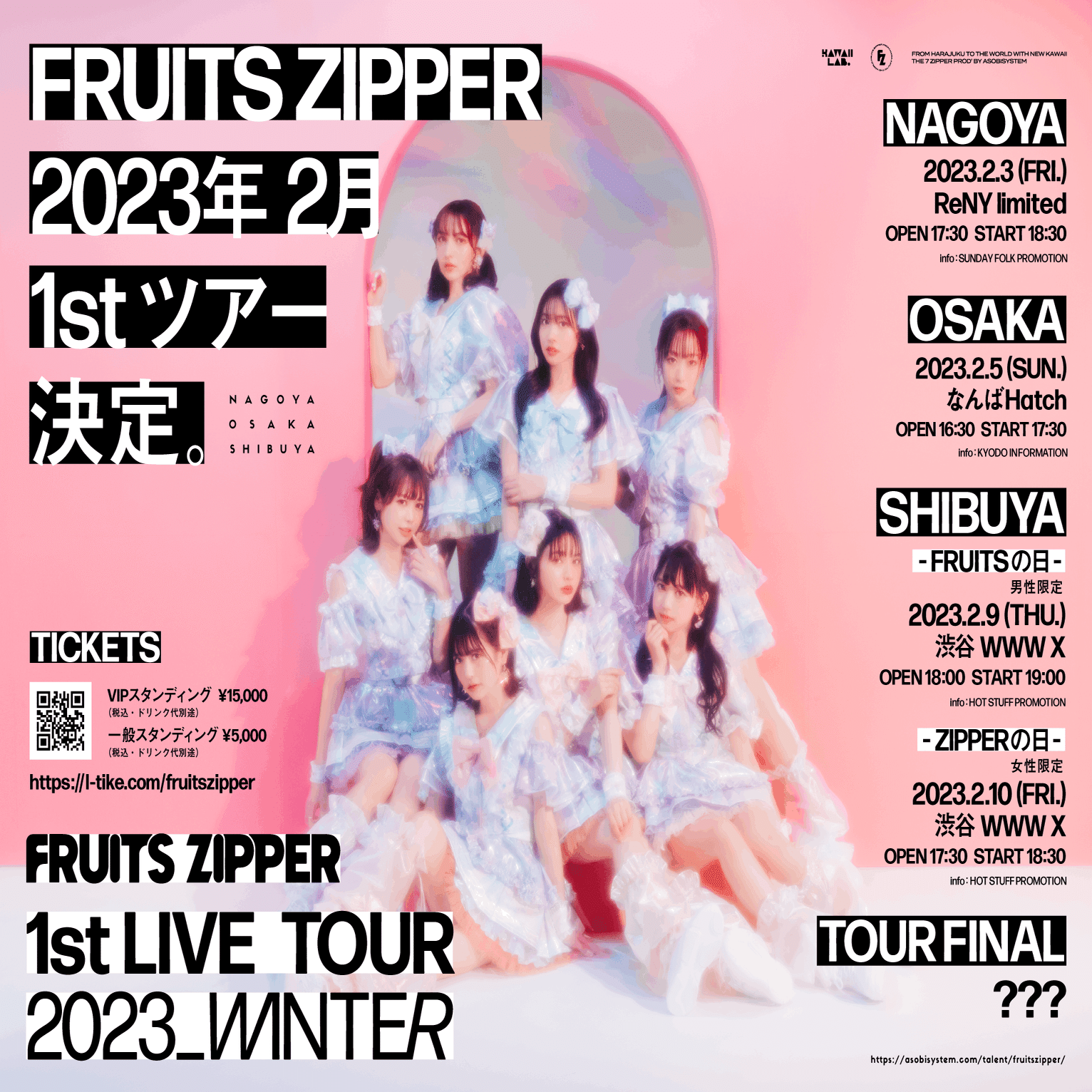 FRUITSZIPPER JAPAN TOUR 2023 VIP特典Tシャツ FRUITS ZIPPER JAPAN