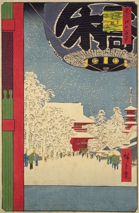 浅草金竜山朝の雪」−自然と浮き出てくる主役−『銀世界東十二景