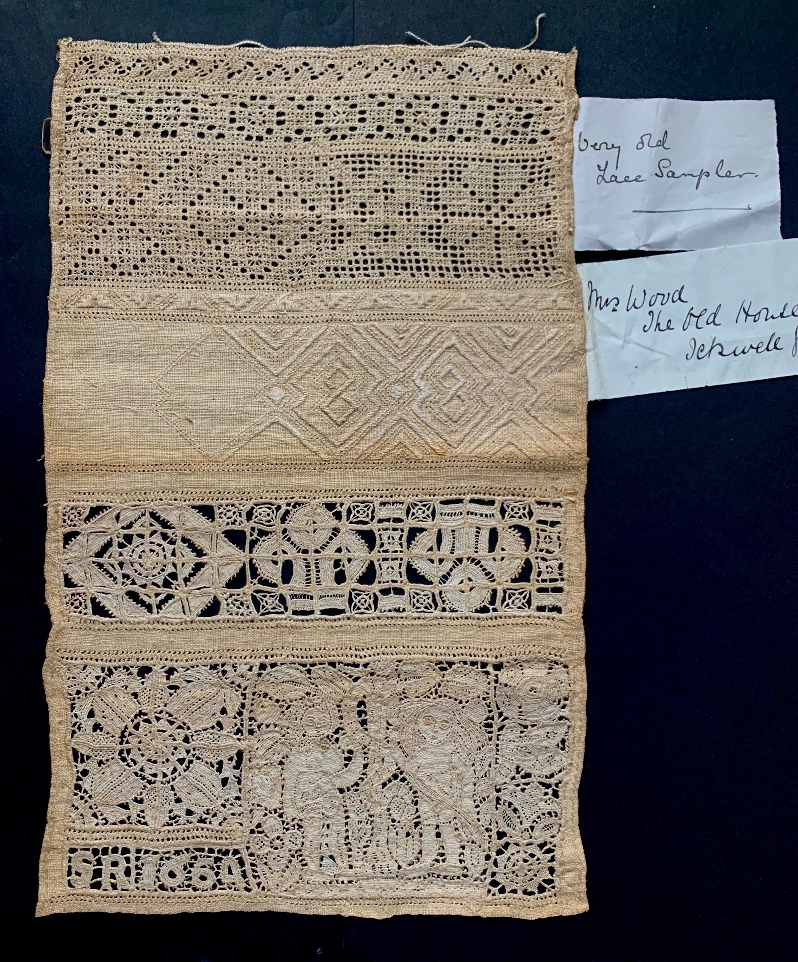 アダムとイヴ 】 のサンプラー ー 1664年 ー｜lace_enchanted_stitches