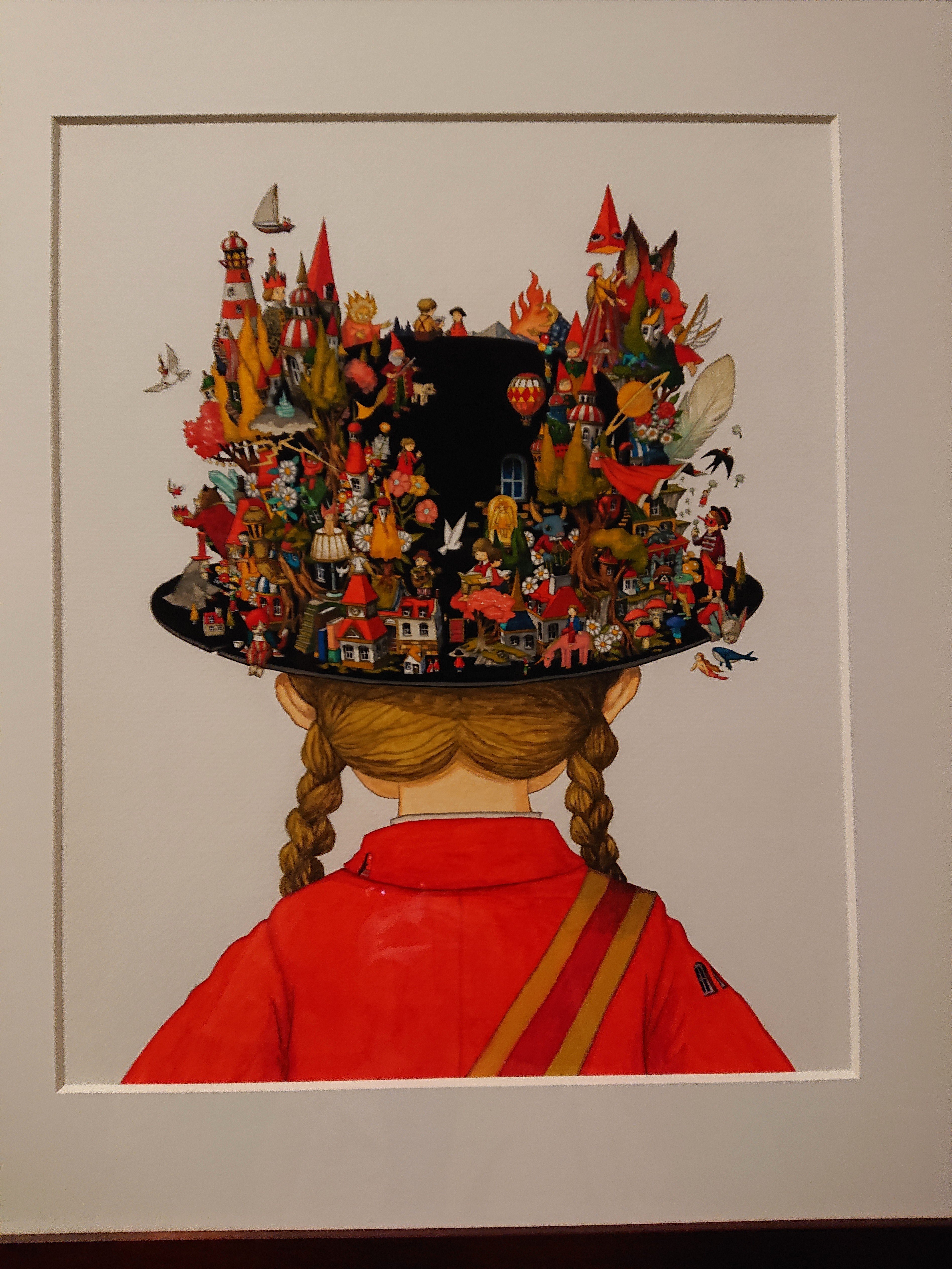 ま*ゆ様 じーっと見つめて　　絵画原画 mog > ミニ原画 - ゆめちゃん | 住む街でアートを楽しむ。