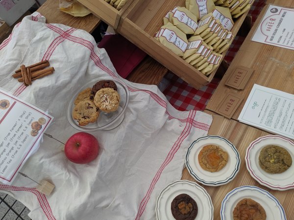 Cinnamon apple cookies using apple purchased in the market!