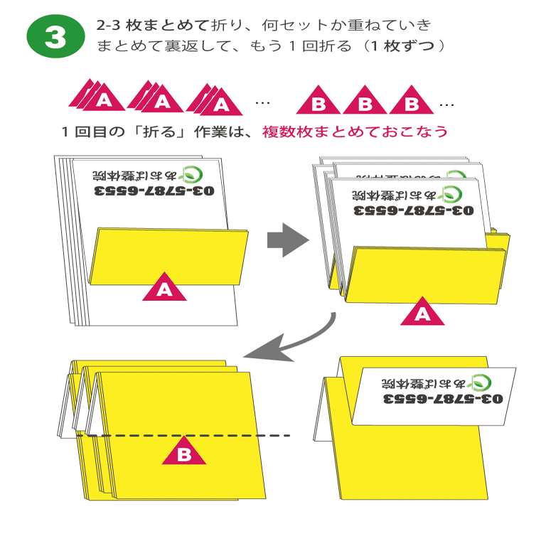 ポスティング用のチラシ折りを 倍速 かつ 美しく 折る方法を考えました 長谷川 知美 整体師 女性の不調専門 Note