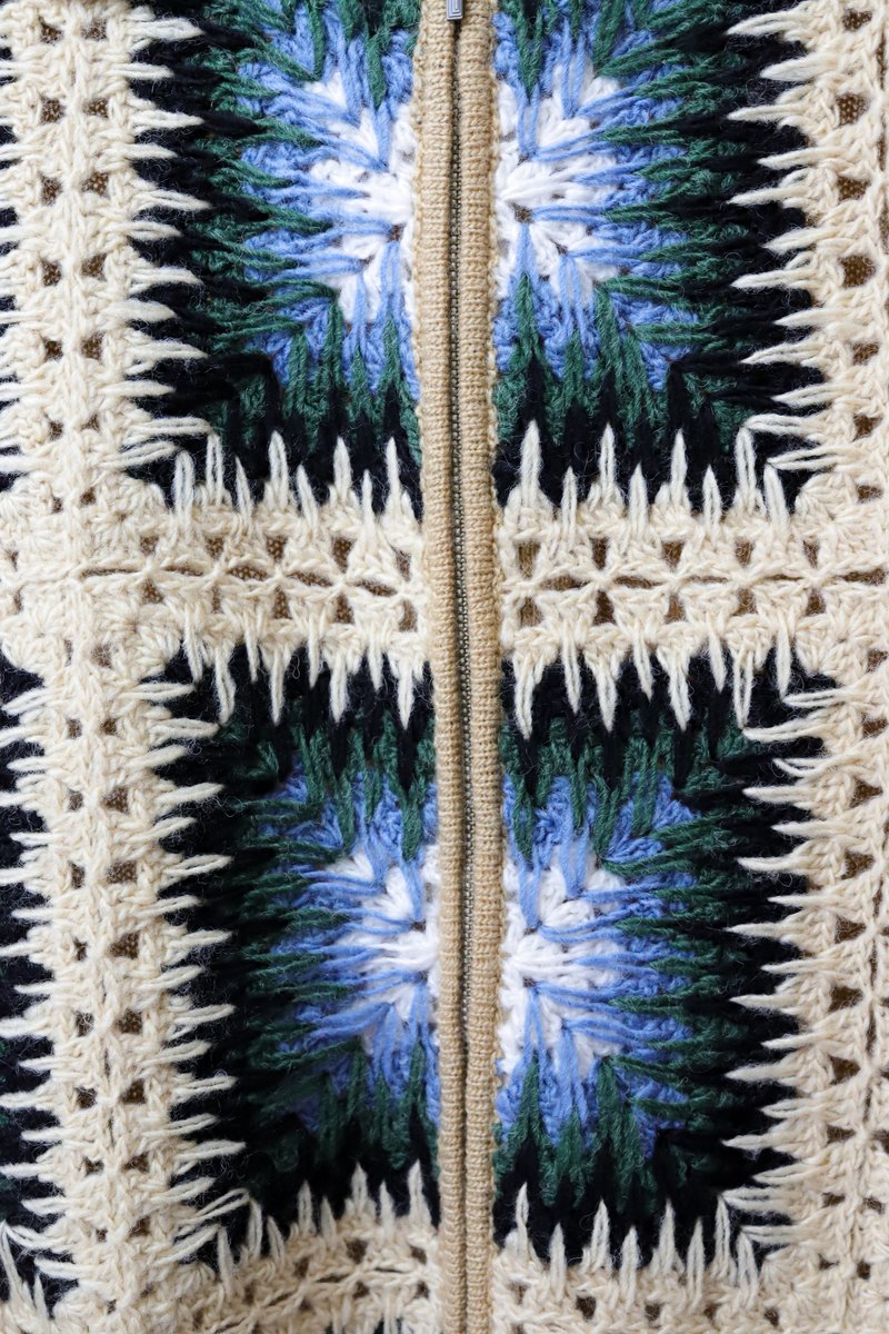 RICE NINE TEN Gradation Crochet Knit Polo
