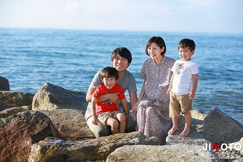 淡路島で家族写真のロケーション撮影