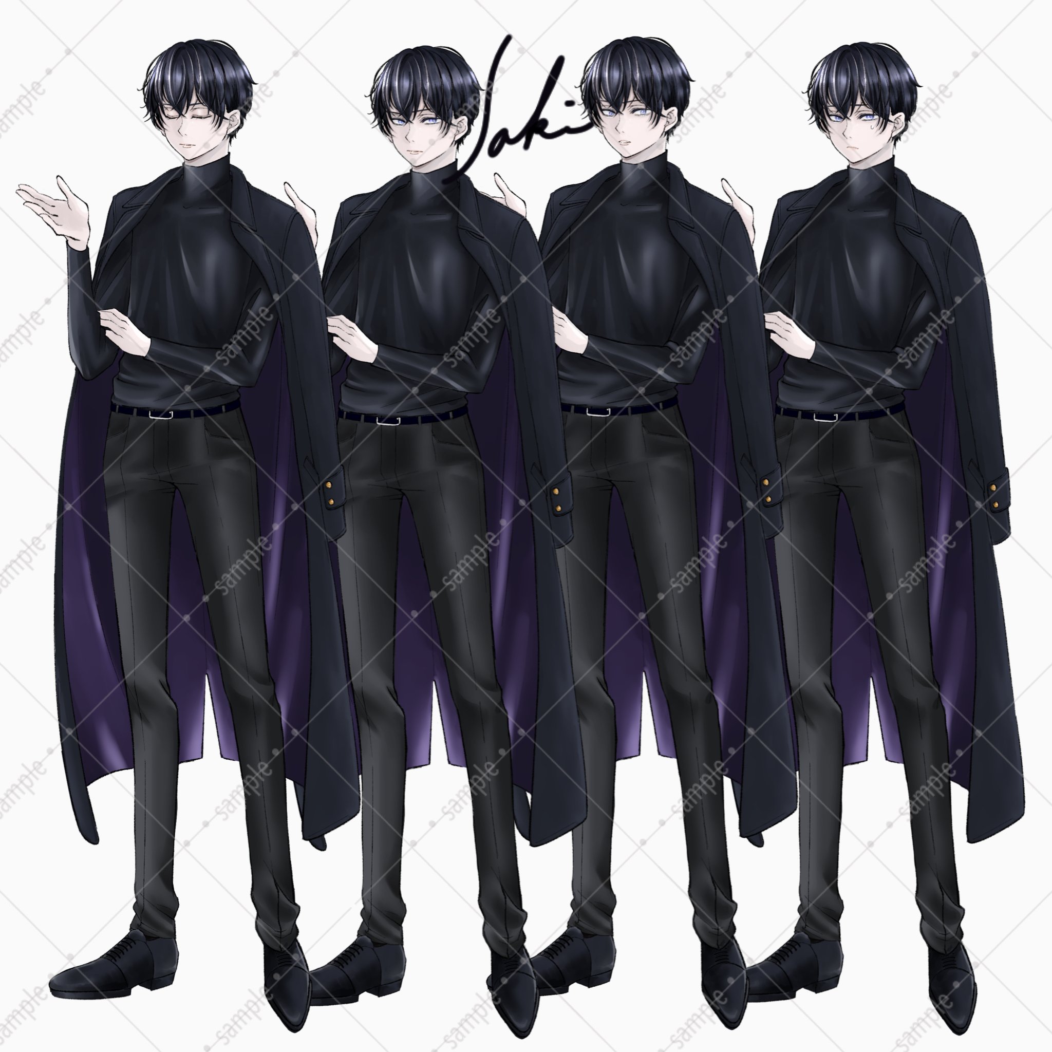 キャラ販売 黒いロングコートの男性 Saki 813 Note