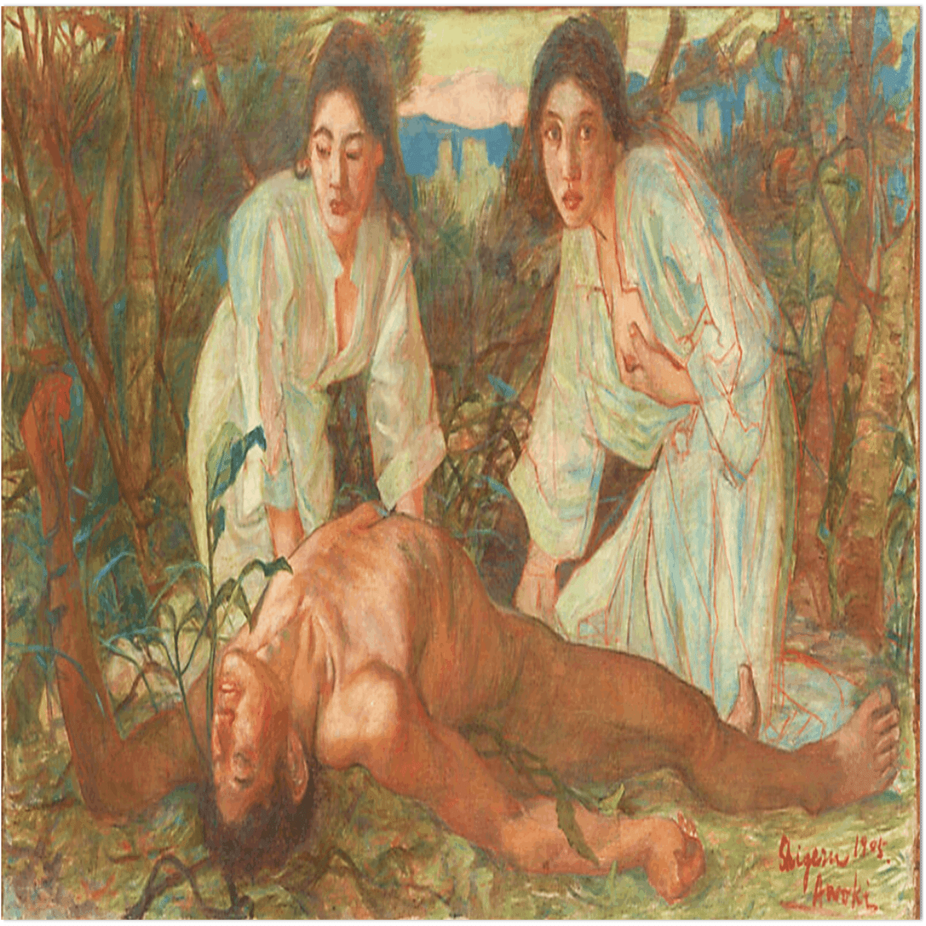 青木繁、天平時代、画集、新品額付 ワタクシ流☆絵解き館その201 青木繁「大穴牟知命」(青木繁生誕