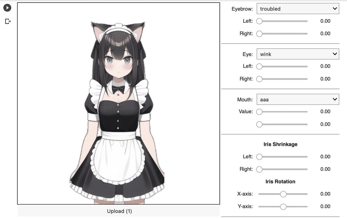 Talking Head Anime from a Single Image 3 で Novel AI で作っ