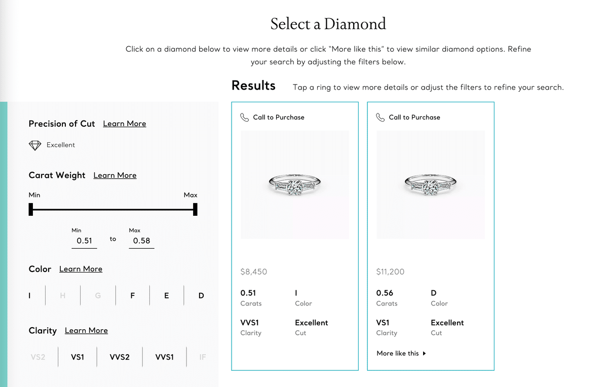 ティファニーのサイトで価格がわからないエンゲージリングの価格