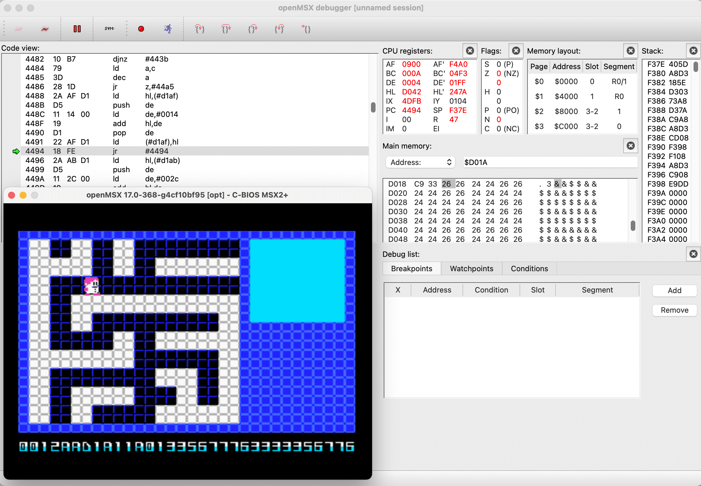 MSX雑談：openMSX debugger最強説｜MSXのZ80で何か作る
