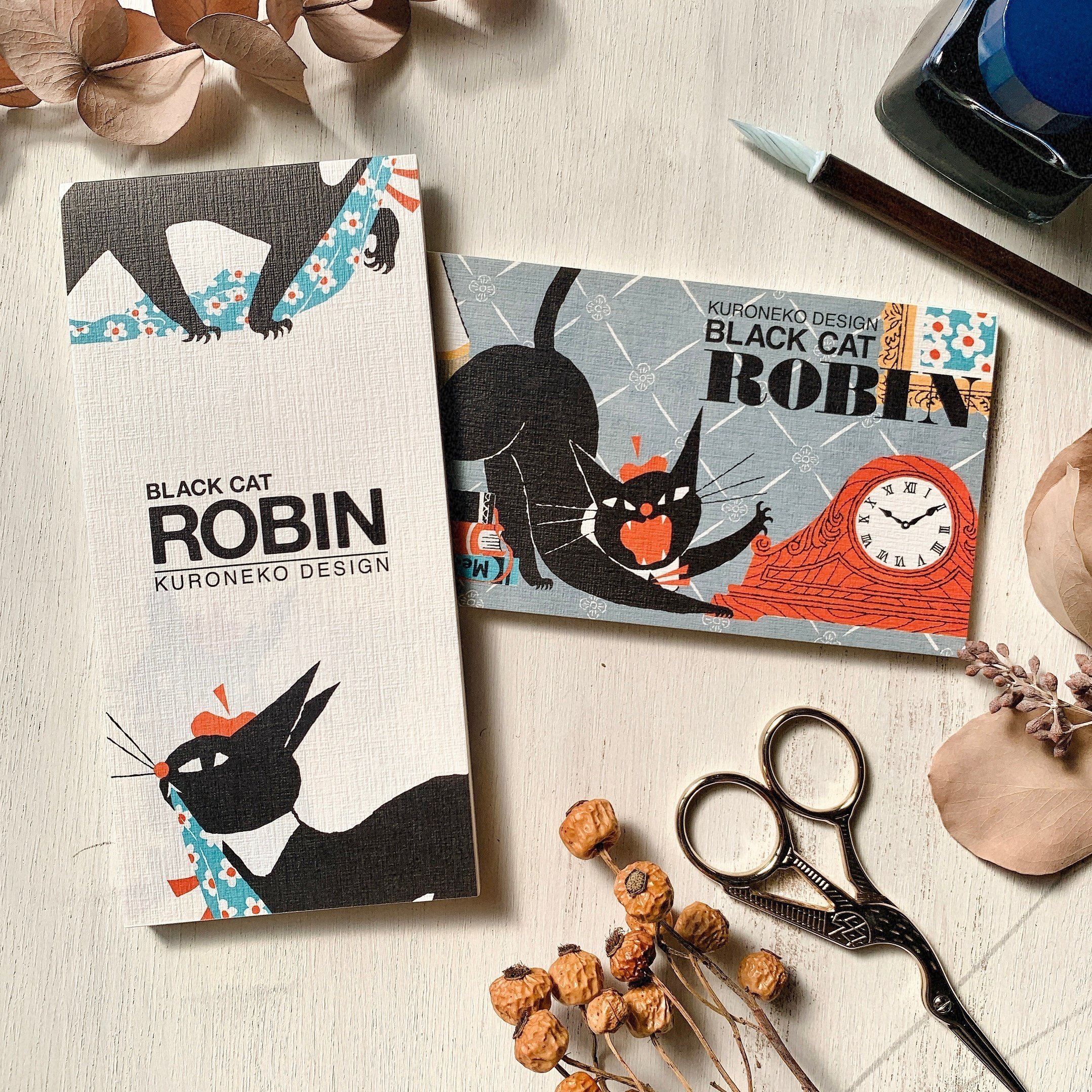 2022 冬の新作② 黒ねこ意匠 一筆箋｜表現社 cozyca products