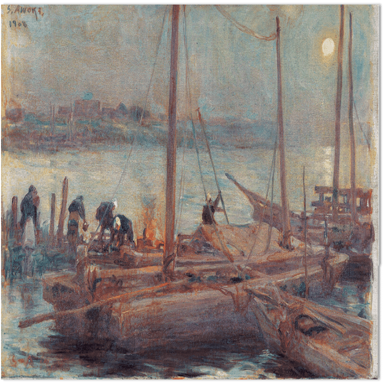 ワタクシ流☆絵解き館その204 青木繁「月下滞船図」―絵画エッセイ風に