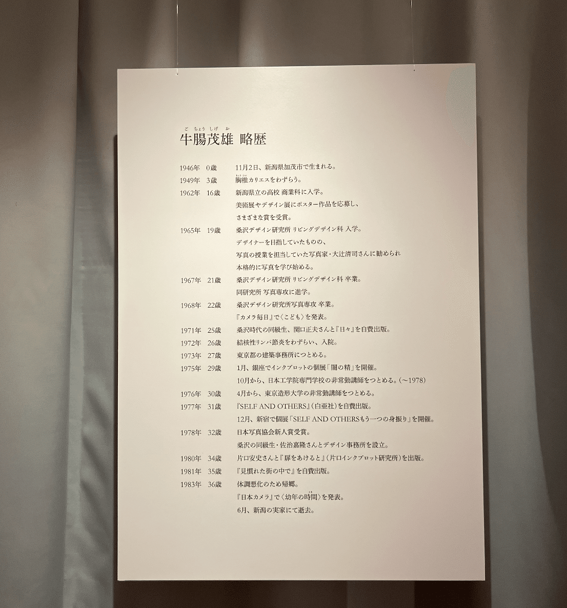 H967★牛腸　茂雄 / 新潟市美術館・他 / 図録 H967☆牛腸 茂雄 / 新潟市美術館・他 / 図録（幻想的、哲学的