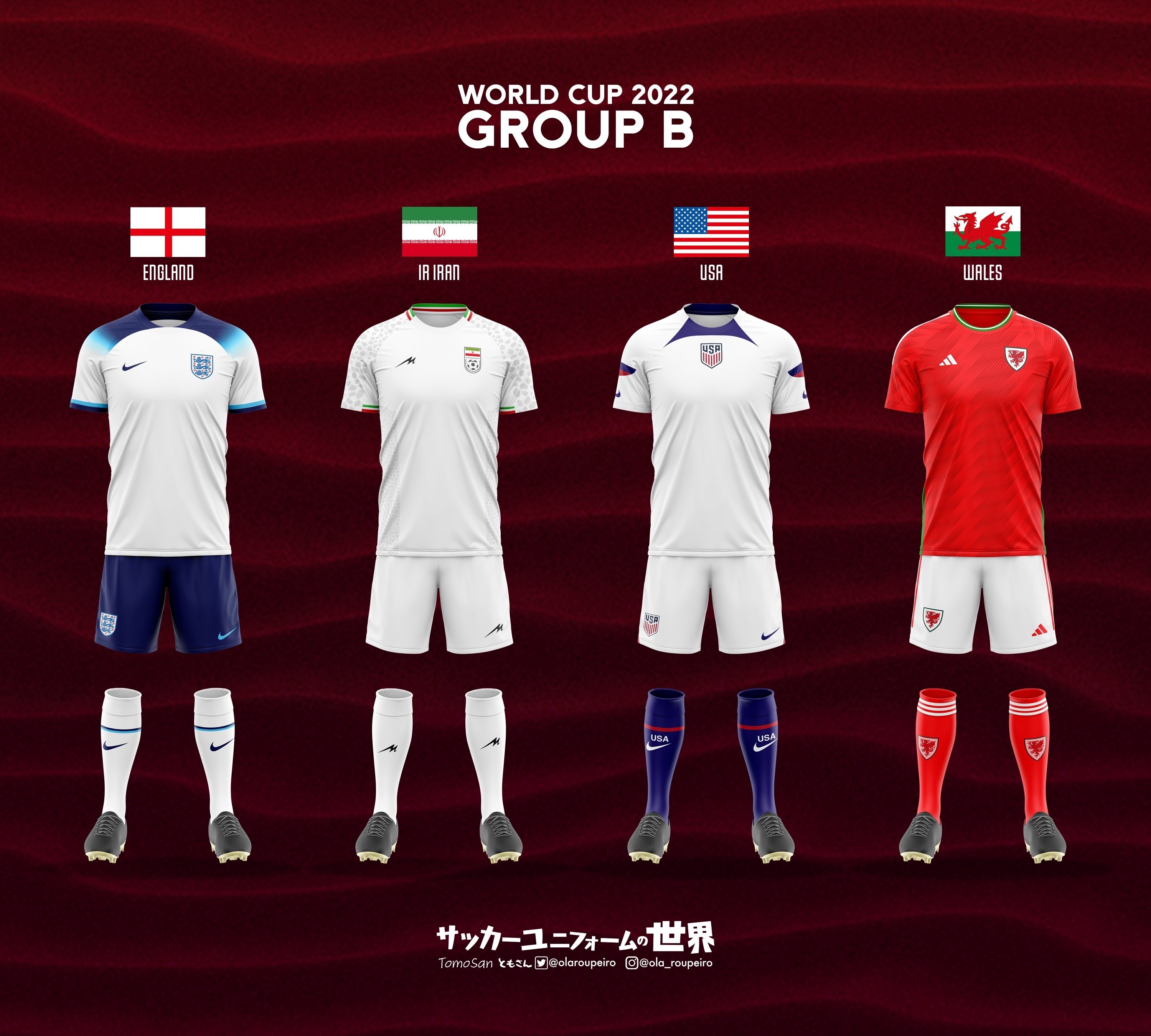ユニフォームでみるW杯2022カタール大会｜ともさん