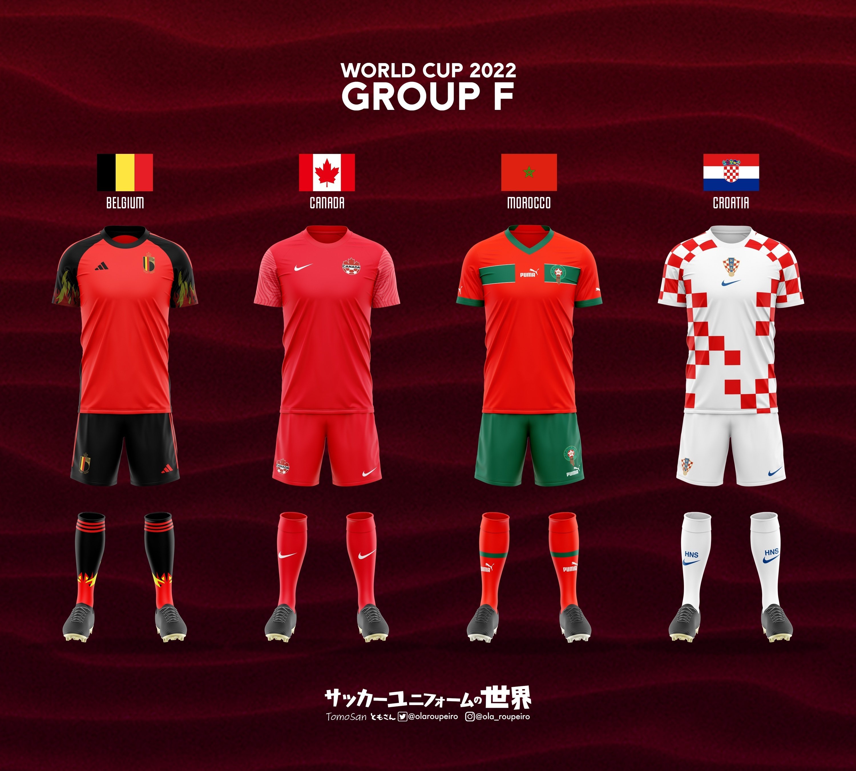 ユニフォームでみるW杯2022カタール大会｜ともさん