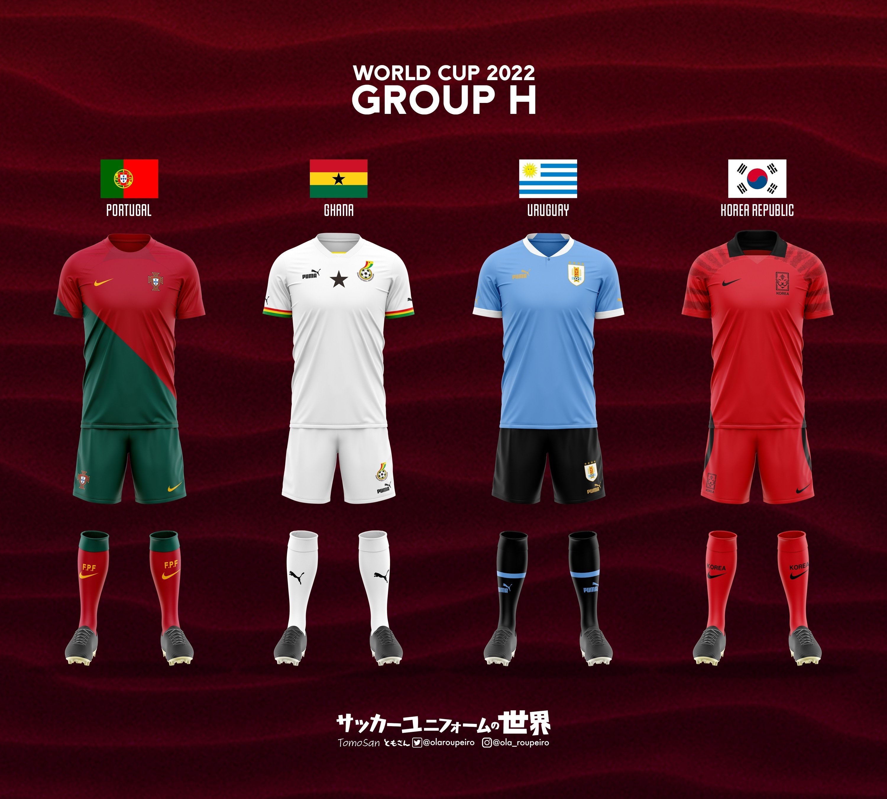 ユニフォームでみるW杯2022カタール大会｜ともさん