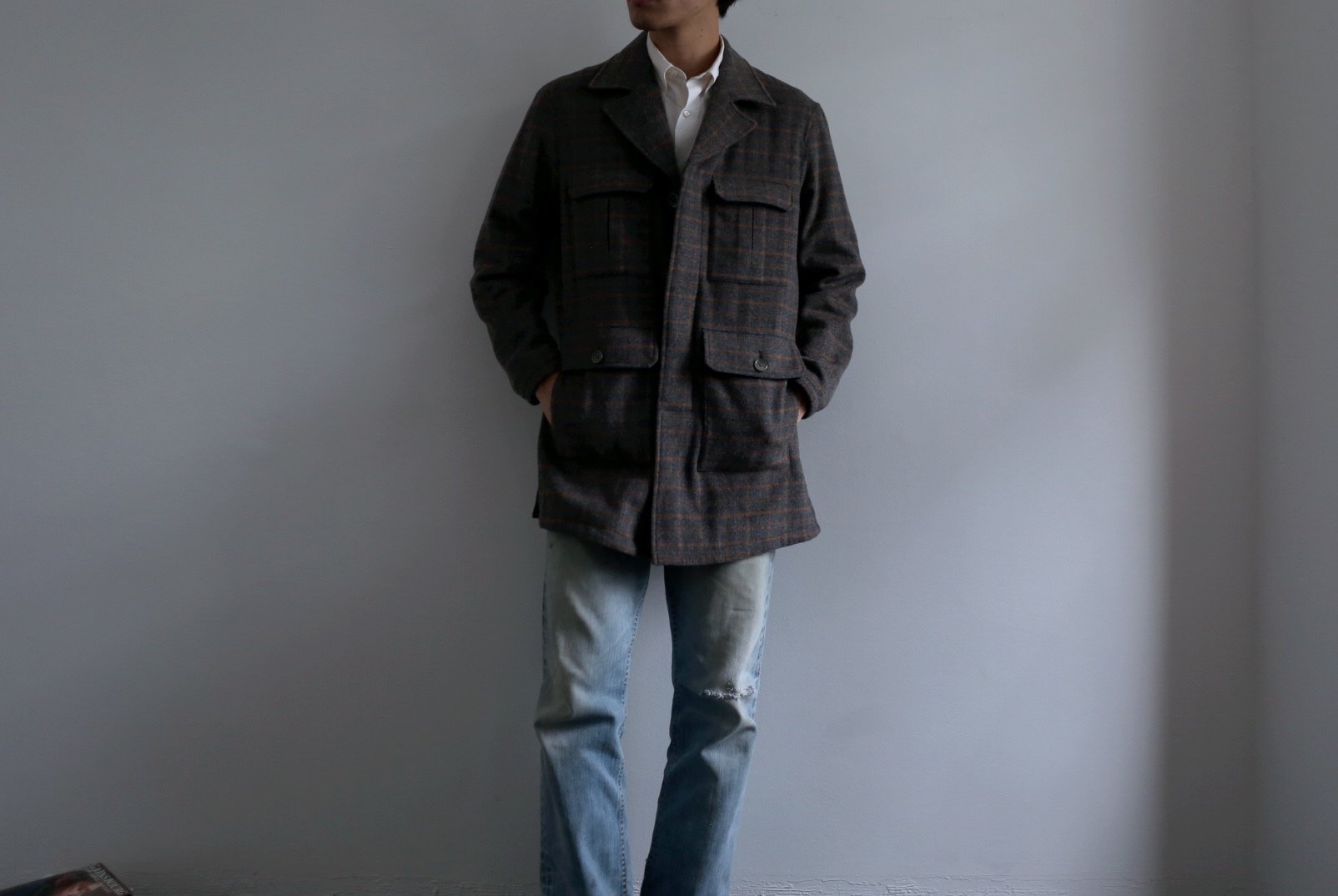 【タグ付】ENCOMING インカミング プルオーバー チェックシャツ M 美品 タグ付】ENCOMING インカミング プルオーバー チェックシャツ M