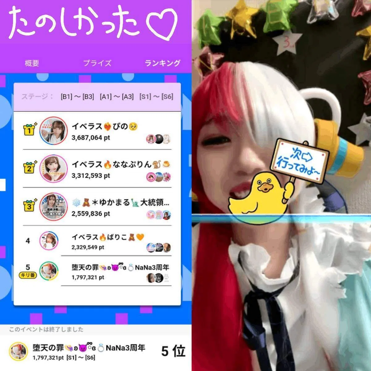 NaNa様 第1章ラストイベント｜ここちゃん