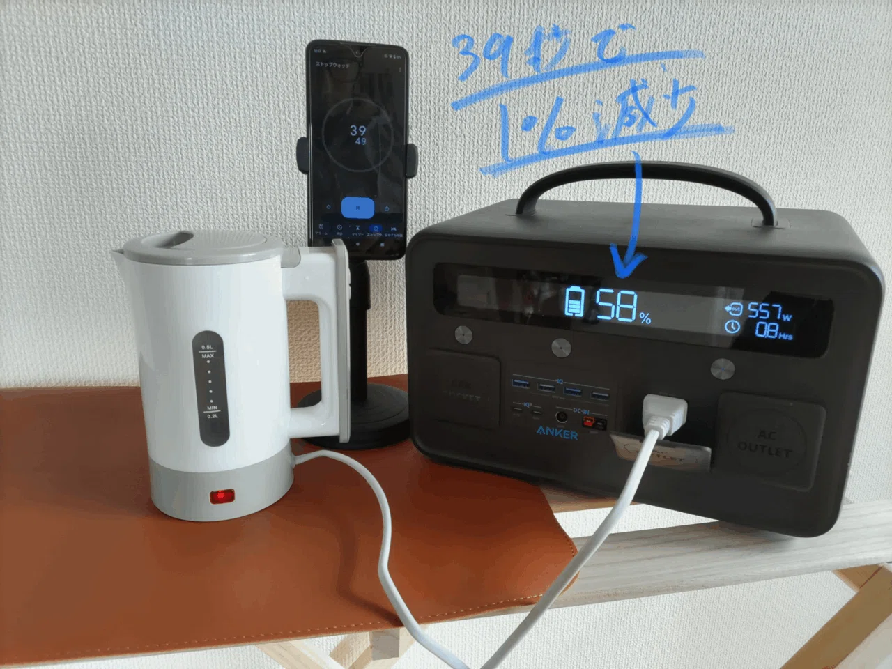 Anker PowerHouseⅡ800とトラベルケトル500でスノボのゲレンデの激込み