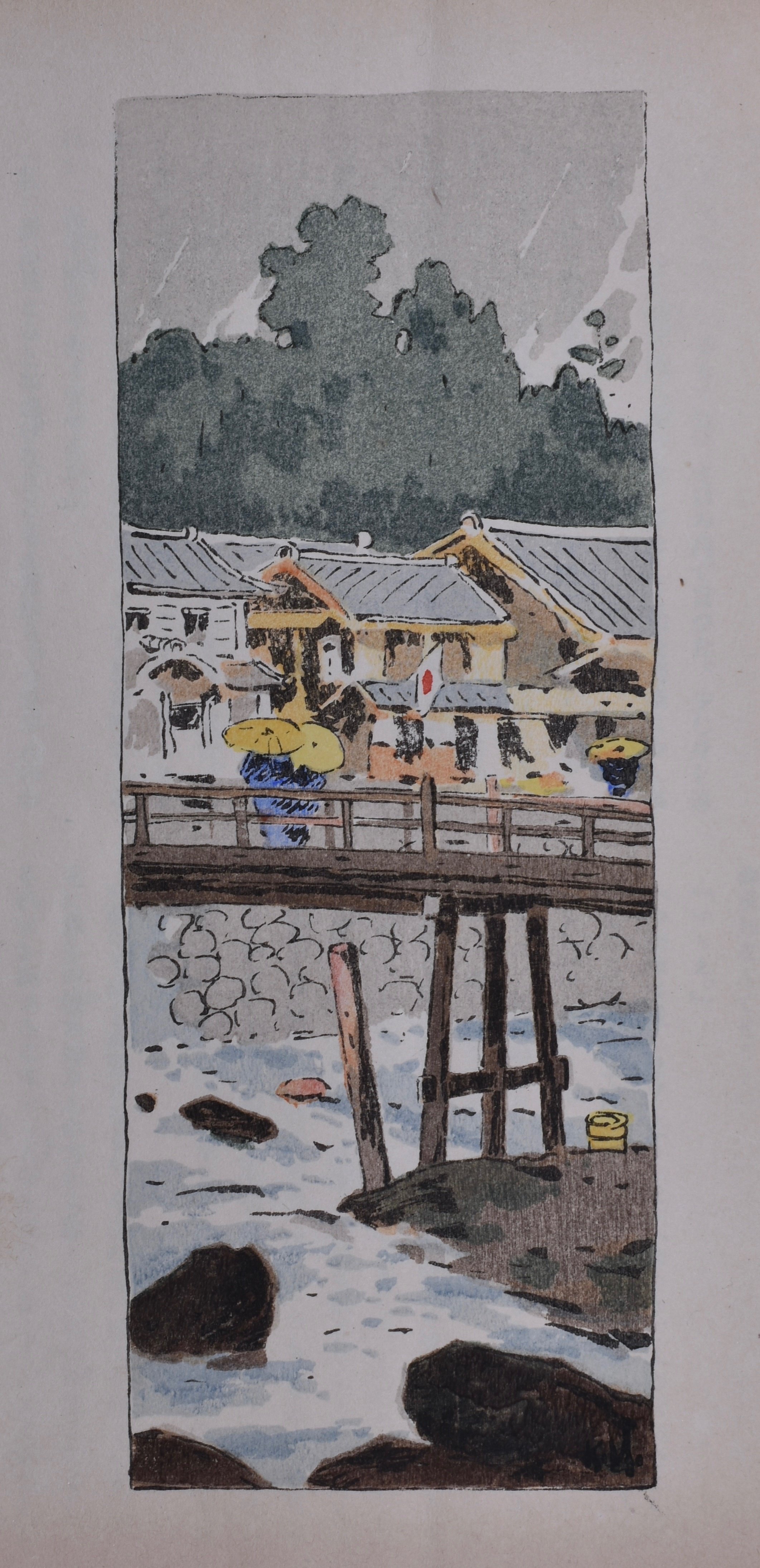 水彩画を木版にする（その3）｜表現急行の人