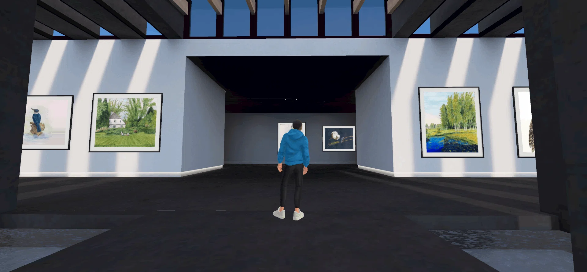 The VR museum created by a participant in the 
