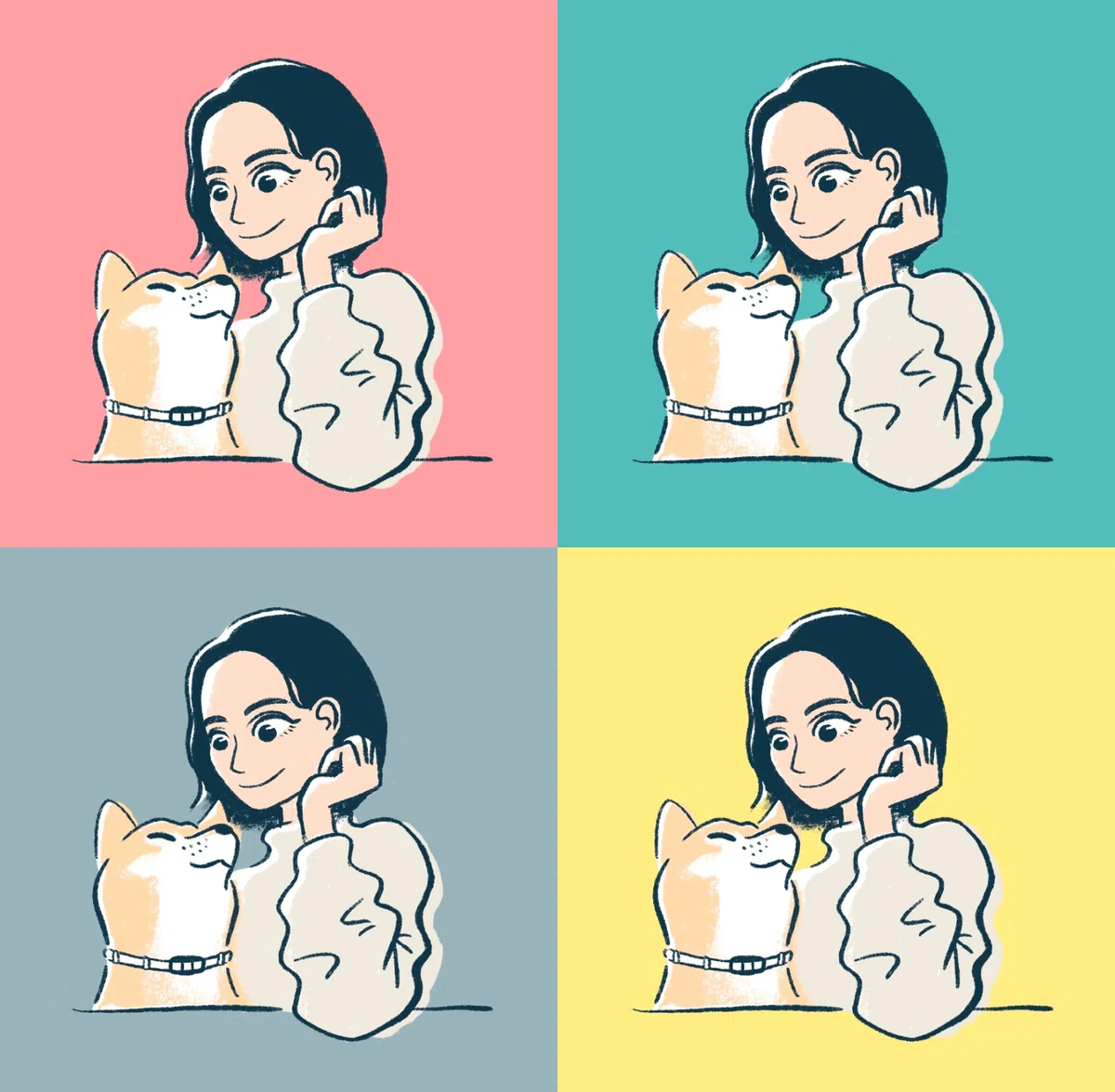 同僚の似顔絵