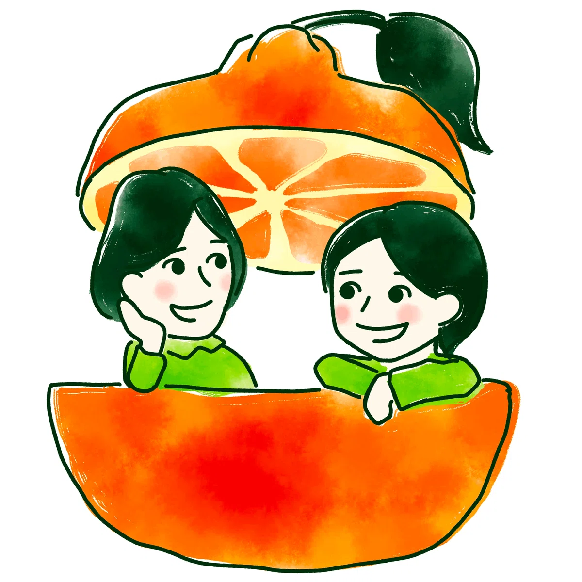 でこぽんFMのカバーイラストのラフ