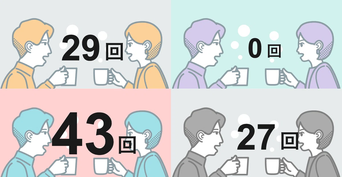 4枚の色違いの画像の利用回数を示した画像