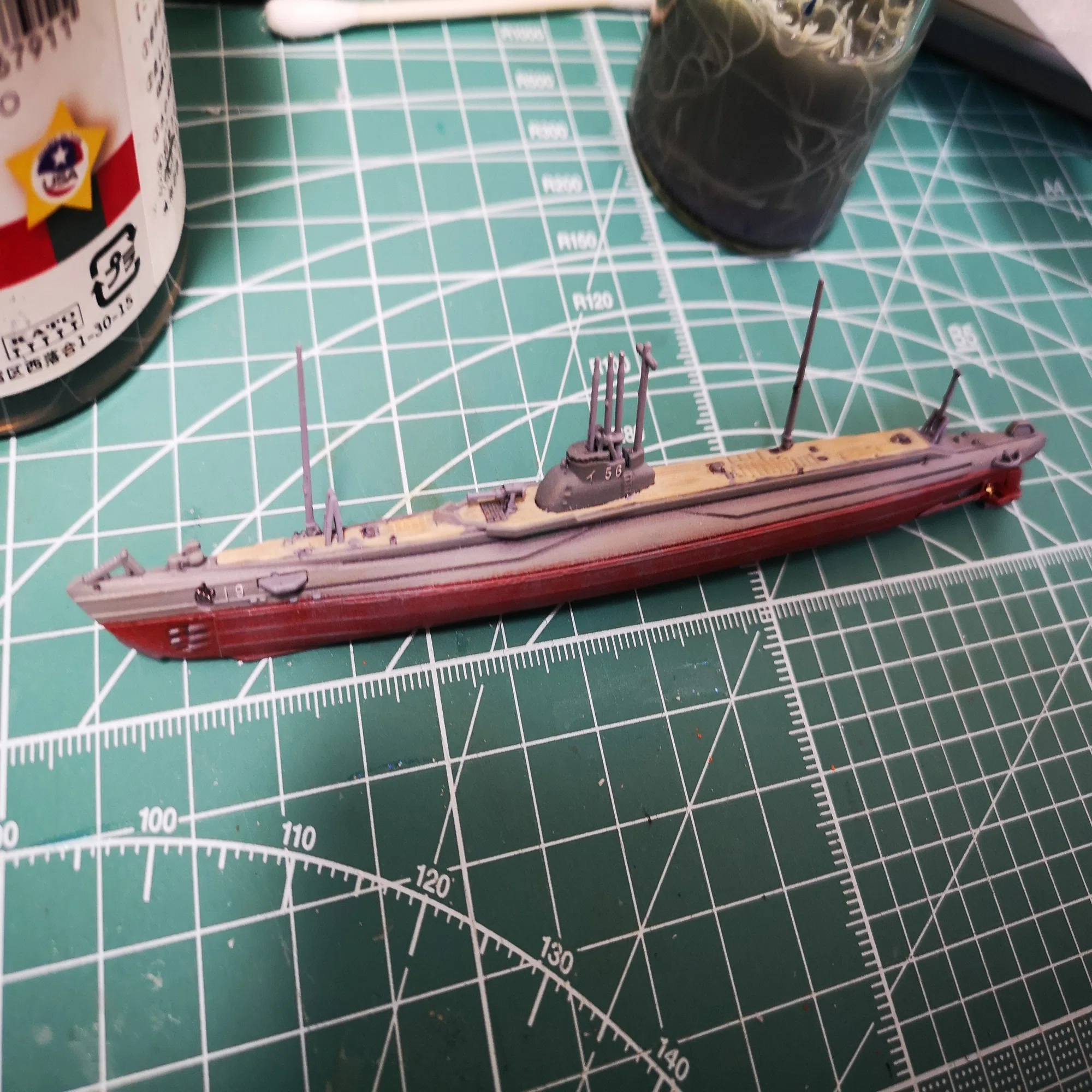 プラモデル制作記】1/700 潜水艦「伊56」 その5（レジンの海を作ろう 