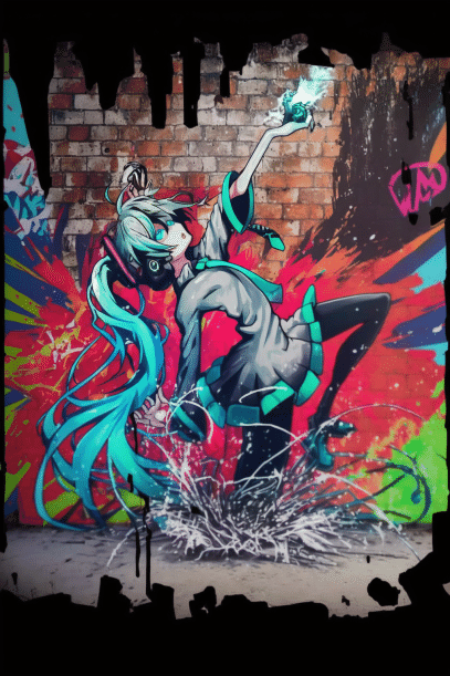 激レア　初音ミク　death nyc  アート　版画 ニューヨーク ウォールアートな初音ミク｜AIが書きましたブログ